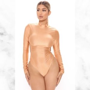 33. No Privacy Turtleneck Bodysuit - Bronze XL